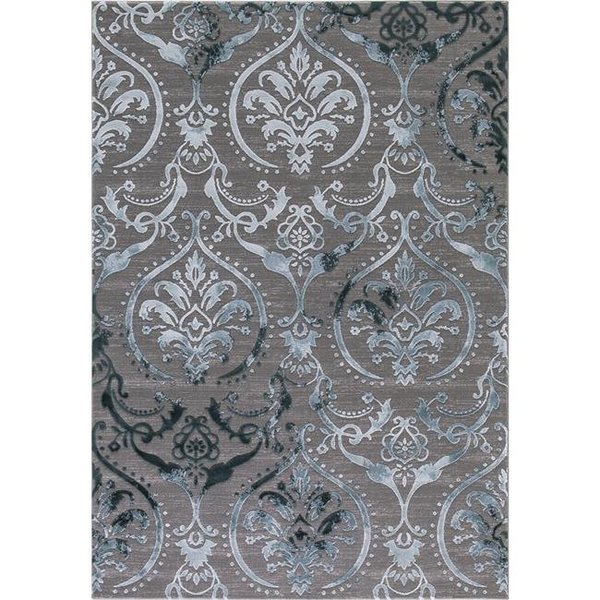 Concord Global Trading Concord Global 29665 5 ft. 3 in. x 7 ft. 3 in. Thema Large Damask - Teal; Gray 29665
